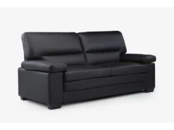 Canapé 3 Places En Cuir De Buffle Noir MIMAS 11 Canapé 3 Places En Cuir De Buffle Noir MIMAS -Deco.fr Soldes Boutique canape 474199