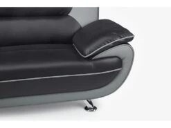 Canapé 3 Places En Simili NIGEL - Bicolore Noir Et Gris -Deco.fr Soldes Boutique canape 474471