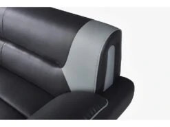 Canapé 3 Places En Simili NIGEL - Bicolore Noir Et Gris -Deco.fr Soldes Boutique canape 474477