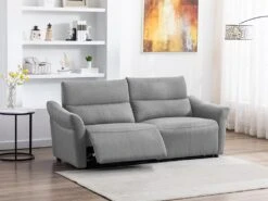 Canapé 3 Places Relax électrique En Tissu RAGNAR - Gris -Deco.fr Soldes Boutique canape 480629