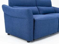 Canapé 3 Places Relax électrique En Tissu RAGNAR - Bleu -Deco.fr Soldes Boutique canape 480653