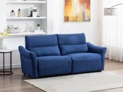 Canapé 3 Places Relax électrique En Tissu RAGNAR - Bleu