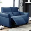 Canapé 2 Places Relax électrique En Tissu RAGNAR - Bleu -Deco.fr Soldes Boutique canape 480673