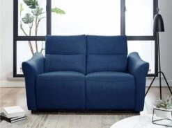 Canapé 2 Places Relax électrique En Tissu RAGNAR - Bleu -Deco.fr Soldes Boutique canape 480675