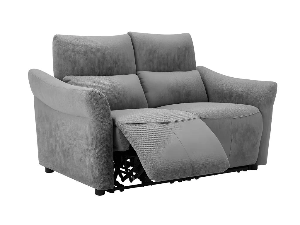 Canapé 2 Places Relax électrique En Tissu RAGNAR - Gris 7 Canapé 2 Places Relax électrique En Tissu RAGNAR - Gris – Image 7