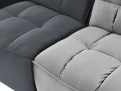 Canapé D'angle Relax électrique Modulable En Velours Gris Clair Et Anthracite ALFORD -Deco.fr Soldes Boutique canape 481305