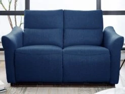 Canapé 2 Places Relax électrique En Tissu RAGNAR - Bleu -Deco.fr Soldes Boutique canape 485503