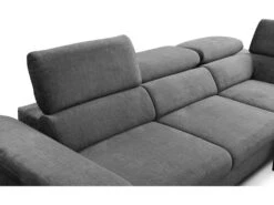 Canapé Grand Angle Convertible En Velours Anthracite SEPINA De PASCAL MORABITO - Angle Droit -Deco.fr Soldes Boutique canape 487223