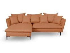 Canapé D'angle Convertible En Tissu Orange LAZARE De PASCAL MORABITO - Angle Gauche -Deco.fr Soldes Boutique canape 487399