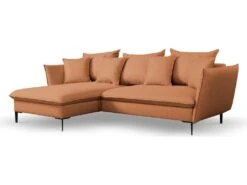 Canapé D'angle Convertible En Tissu Orange LAZARE De PASCAL MORABITO - Angle Gauche -Deco.fr Soldes Boutique canape 487401