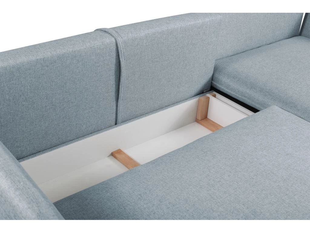 Canapé D'angle Convertible En Tissu Gris Bleuté LAZARE De PASCAL MORABITO - Angle Droit 6 Canapé D'angle Convertible En Tissu Gris Bleuté LAZARE De PASCAL MORABITO - Angle Droit – Image 6