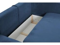 Canapé D'angle Convertible En Velours Côtelé Bleu Marine TEODORA De PASCAL MORABITO - Angle Gauche -Deco.fr Soldes Boutique canape 487965