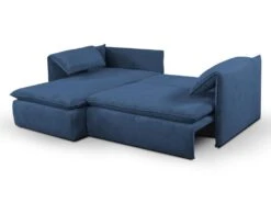 Canapé D'angle Convertible En Velours Côtelé Bleu Marine TEODORA De PASCAL MORABITO - Angle Gauche -Deco.fr Soldes Boutique canape 487967