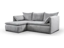 Canapé D'angle Convertible En Velours Côtelé Gris TEODORA De PASCAL MORABITO - Angle Gauche -Deco.fr Soldes Boutique canape 488035