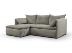 Canapé D'angle Convertible En Velours Côtelé Taupe TEODORA De PASCAL MORABITO - Angle Gauche -Deco.fr Soldes Boutique canape 488081