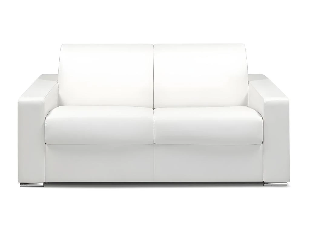 Canapé 2 Places Convertible Express En Simili CALITO - Blanc - Couchage Lattes Larges 120 Cm - Matelas 16 Cm Avec Mousse à Mémoire De Forme DUNLOPILLO 1 Canapé 2 Places Convertible Express En Simili CALITO - Blanc - Couchage Lattes Larges 120 Cm - Matelas 16 Cm Avec Mousse à Mémoire De Forme DUNLOPILLO