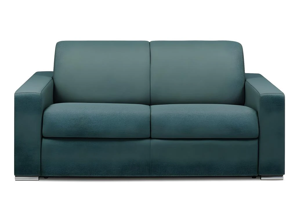 Canapé 2 Places Convertible Express En Tissu CALITO - Bleu - Couchage Lattes Larges 120 Cm - Matelas 18 Cm Avec Mémoire De Forme DUNLOPILLO 3 Canapé 2 Places Convertible Express En Tissu CALITO - Bleu - Couchage Lattes Larges 120 Cm - Matelas 18 Cm Avec Mémoire De Forme DUNLOPILLO – Image 3