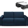 Canapé 3 Places Convertible Express En Velours CALITO - Bleu Nuit - Couchage 140 Cm - Matelas 18 Cm Avec Mémoire De Forme DUNLOPILLO 18 Canapé 3 Places Convertible Express En Velours CALITO - Bleu Nuit - Couchage 140 Cm - Matelas 18 Cm Avec Mémoire De Forme DUNLOPILLO -Deco.fr Soldes Boutique canape 490465