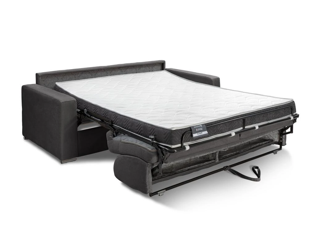 Canapé 4 Places Convertible Express En Velours CALITO - Anthracite - Couchage Lattes Larges 160 Cm - Matelas 14 Cm Avec Mémoire De Forme DUNLOPILLO 2 Canapé 4 Places Convertible Express En Velours CALITO - Anthracite - Couchage Lattes Larges 160 Cm - Matelas 14 Cm Avec Mémoire De Forme DUNLOPILLO – Image 2