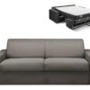 Canapé 4 Places Convertible Express En Tissu CALITO - Anthracite - Couchage 160 Cm - Matelas 22 Cm Avec Mémoire De Forme DUNLOPILLO -Deco.fr Soldes Boutique canape 491041