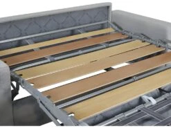 Canapé 4 Places Convertible Express En Velours CALITO - Beige - Couchage Lattes Larges 160 Cm - Matelas 14 Cm Avec Mémoire De Forme DUNLOPILLO -Deco.fr Soldes Boutique canape 491061