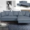 Canapé D'angle Convertible En Tissu Bleu Marine LAZARE De PASCAL MORABITO - Angle Droit -Deco.fr Soldes Boutique canape 493165