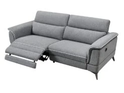 Canapé 3 Places Relax électrique En Tissu Gris MACARI 12 Canapé 3 Places Relax électrique En Tissu Gris MACARI -Deco.fr Soldes Boutique canape 496113