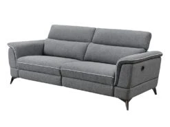 Canapé 3 Places Relax électrique En Tissu Gris MACARI 11 Canapé 3 Places Relax électrique En Tissu Gris MACARI -Deco.fr Soldes Boutique canape 496115