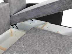 Canapé D'angle Convertible Et Réversible En Simili Et Tissu PIANA - Gris Chiné Et Noir 18 Canapé D'angle Convertible Et Réversible En Simili Et Tissu PIANA - Gris Chiné Et Noir -Deco.fr Soldes Boutique canape 497341