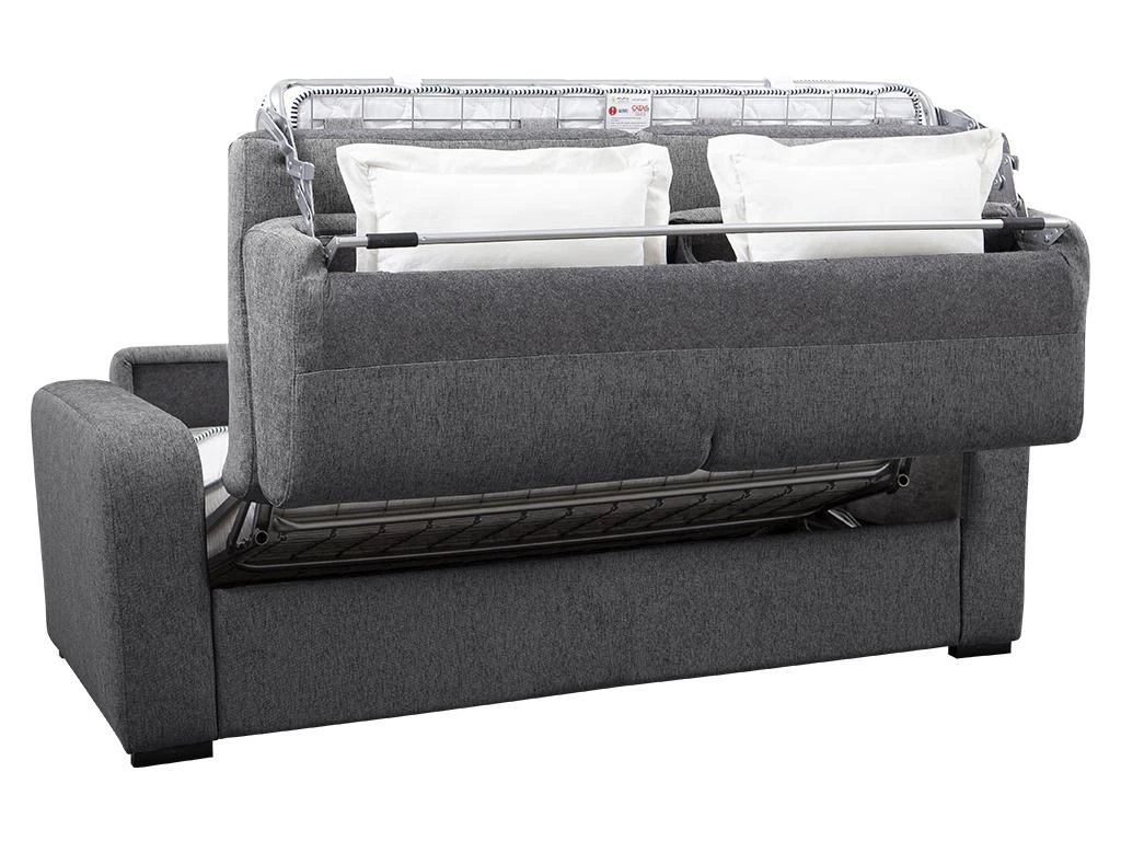 Canapé 3 Places Convertible Express En Tissu Gris Anthracite - Matelas 14cm - Couchage 140cm - BEVIS 3 Canapé 3 Places Convertible Express En Tissu Gris Anthracite - Matelas 14cm - Couchage 140cm - BEVIS – Image 3