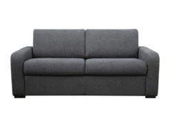 Canapé 3 Places Convertible Express En Tissu Gris Anthracite - Matelas 14cm - Couchage 140cm - BEVIS