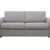 Canapé 3 Places Convertible Express En Tissu Gris - Matelas 18cm - Couchage 140cm - BEVIS