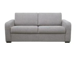 Canapé 3 Places Convertible Express En Tissu Gris - Matelas 14cm - Couchage à Lattes Larges 140cm - BEVIS