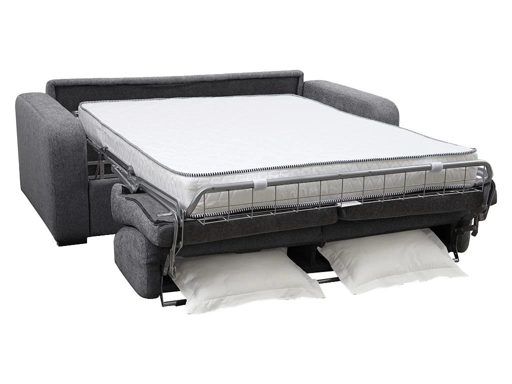 Canapé 3 Places Convertible Express En Tissu Gris Anthracite - Matelas 18cm - Couchage 140cm - BEVIS 3 Canapé 3 Places Convertible Express En Tissu Gris Anthracite - Matelas 18cm - Couchage 140cm - BEVIS – Image 3