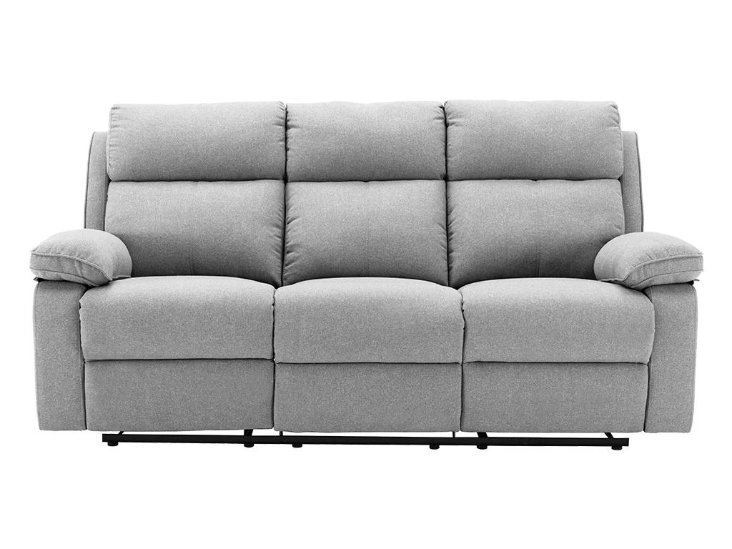 Canapé 3 Places Relax En Tissu Gris Clair LANA 3 Canapé 3 Places Relax En Tissu Gris Clair LANA – Image 3