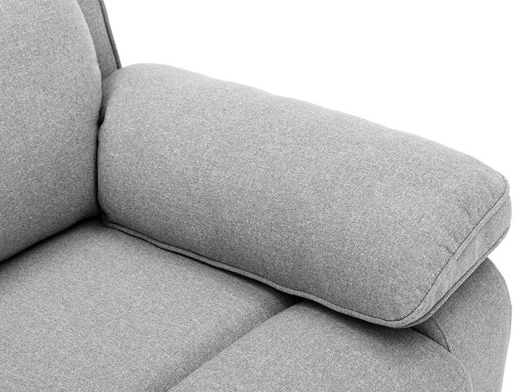 Canapé 3 Places Relax En Tissu Gris Clair LANA 6 Canapé 3 Places Relax En Tissu Gris Clair LANA – Image 6