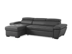 Canapé D'angle Convertible En Cuir JONOVA - Anthracite - Angle Gauche 9 Canapé D'angle Convertible En Cuir JONOVA - Anthracite - Angle Gauche -Deco.fr Soldes Boutique canape 503507