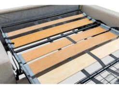 Canapé 3 Places Convertible Express En Tissu CALIFE - Bleu Foncé - Couchage à Lattes Larges 140 Cm - Matelas 14 Cm -Deco.fr Soldes Boutique canape 503581