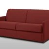 Canapé 3 Places Convertible Express En Tissu CALIFE - Rouge - Couchage à Lattes Larges 140 Cm - Matelas 18 Cm -Deco.fr Soldes Boutique canape 503587