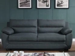 Canapé 3 Places MANOA En Tissu - Anthracite -Deco.fr Soldes Boutique canape 506589