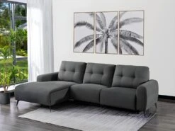 Canapé D'angle Gauche Relax électrique En Tissu Gris NERUDA 8 Canapé D'angle Gauche Relax électrique En Tissu Gris NERUDA -Deco.fr Soldes Boutique canape 513583