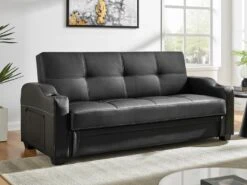 Canapé Convertible Clic Clac En Simili MIRELLA - Noir