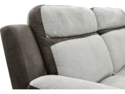 Canapé 3 Places Relax En Microfibre Gris Clair Et Bandes Marrons TALCA 15 Canapé 3 Places Relax En Microfibre Gris Clair Et Bandes Marrons TALCA -Deco.fr Soldes Boutique canape 6815443