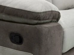 Canapé 3 Places Relax En Microfibre Gris Clair Et Bandes Marrons TALCA 17 Canapé 3 Places Relax En Microfibre Gris Clair Et Bandes Marrons TALCA -Deco.fr Soldes Boutique canape 6815447