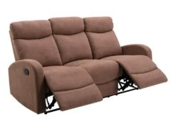 Canapé 3 Places Relax En Tissu Marron EVELYN -Deco.fr Soldes Boutique canape 7026245