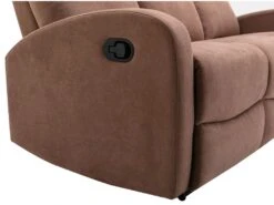 Canapé 3 Places Relax En Tissu Marron EVELYN -Deco.fr Soldes Boutique canape 7026255