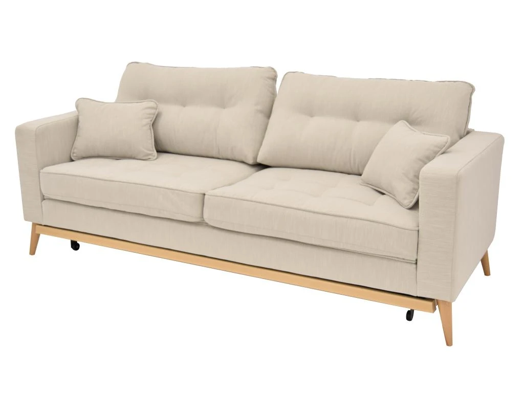 Canapé 3 Places Convertible En Tissu Crème KENZA 4 Canapé 3 Places Convertible En Tissu Crème KENZA – Image 4