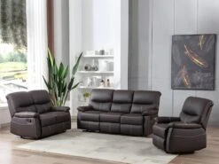 Canapé 3 Places Relax En Simili Marron CANBY -Deco.fr Soldes Boutique canape 7256895