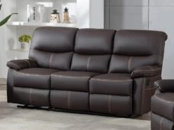 Canapé 3 Places Relax En Simili Marron CANBY