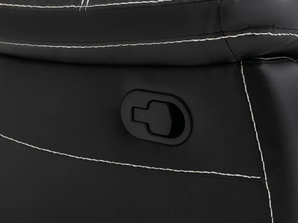 Grand Canapé D'angle Relax En Simili Noir CANBY 7 Grand Canapé D'angle Relax En Simili Noir CANBY – Image 7